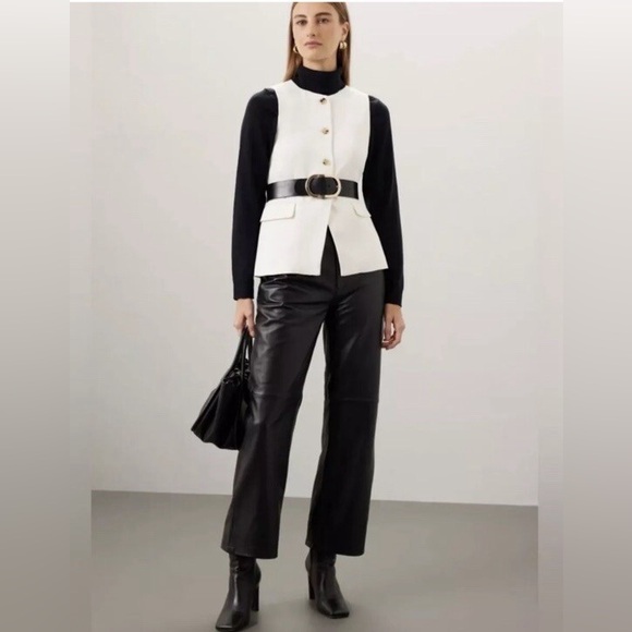 Reformation x Veda Cynthia Lamb Leather Pants Black 2 - Picture 3 of 14